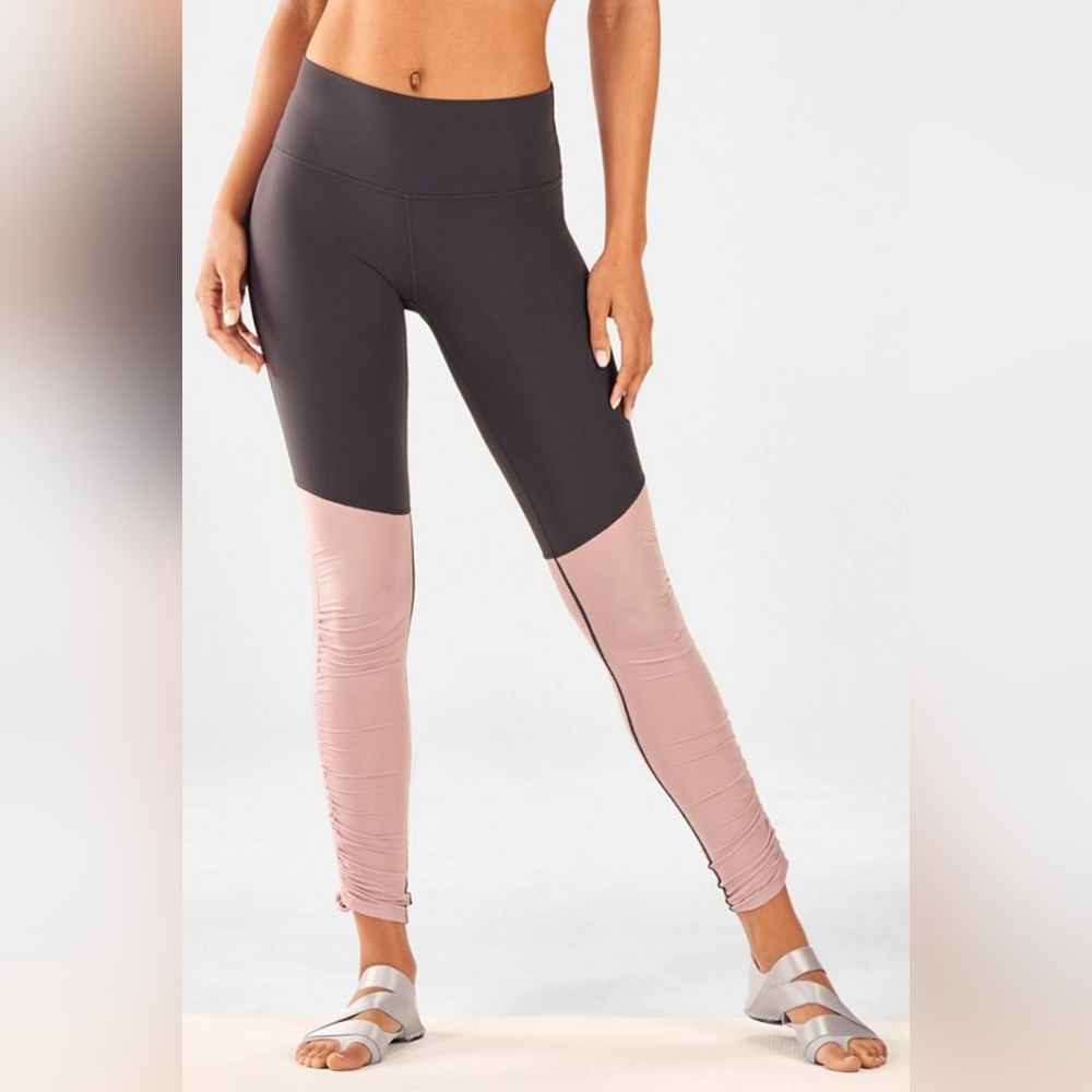 Fabletics Powerform Cashel Foldover Powerform PureLuxe Leggings Iron/Dusty rose